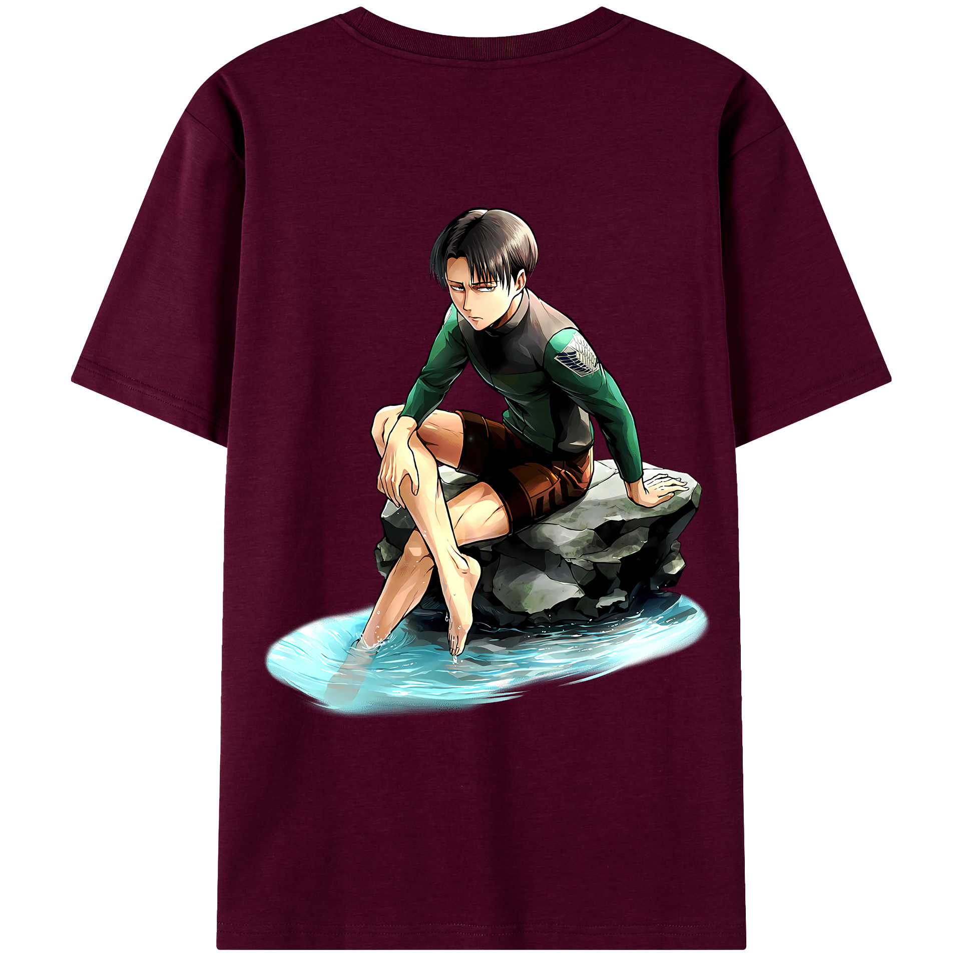 （画像用） 進撃の巨人 リヴァイ·アッカーマン Attack on Titan Levi Ackerman レディース半袖Tシャツ(バックプリント)